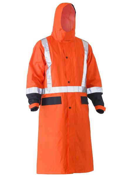 Taped Hi Vis Long Rain Coat - BJ6961T - Bisley Workwear